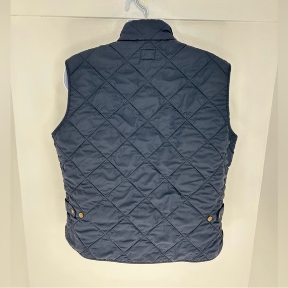J.Crew Authentic Outerwear Quilted Vest XL Navy Blue Tan Lining - Picture 2 of 13